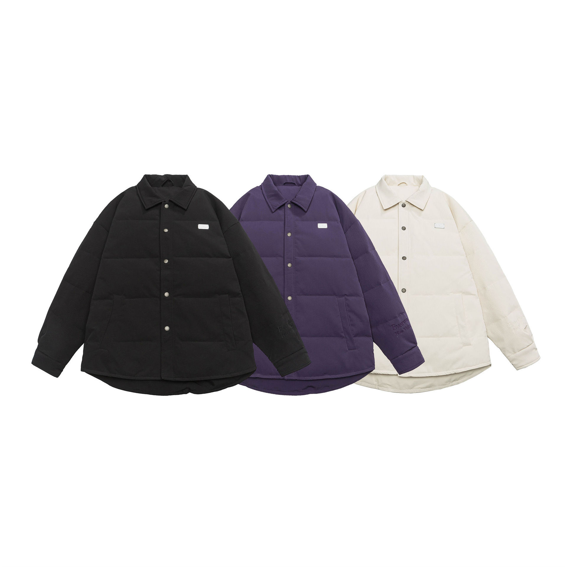 GorgeousBen  Unisex Winter collar high-grade embroidery workwear down jacket men's high street trendy.