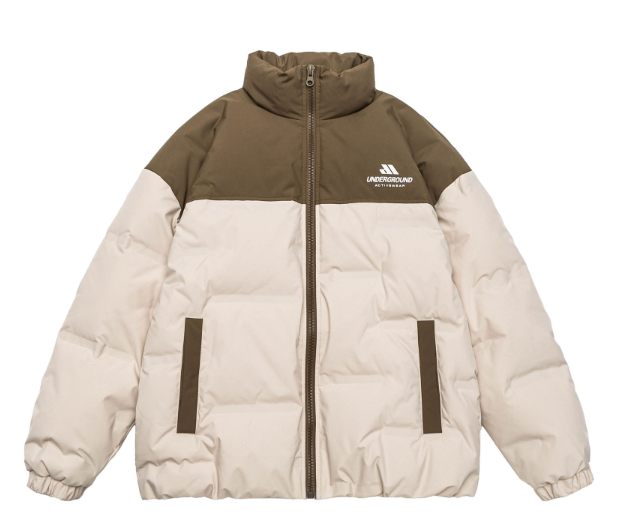 GorgeousBen 2024 Winter New Product Large White Duck Down Contrast Splicing Stand up Collar Down Jacket Men's Lightweight Warm Top Coat.