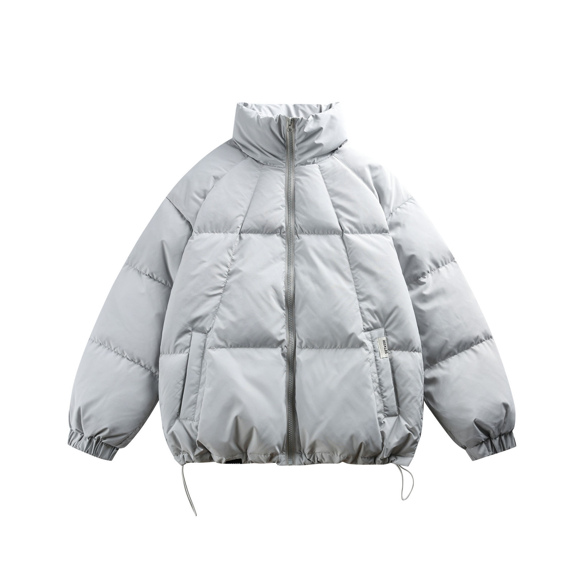 GrogeousBen 2025 Trendy Winter Collection 90 White Duck Down Stand Collar Short Down Jacket for Men Color Block Letter Print Casual.