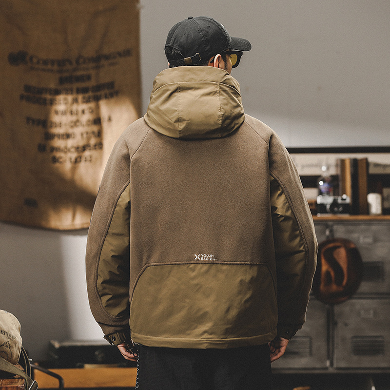 GorgeousBen  Men's Thickened suede work jacket for men, American style, autumn and winter outdoor windbreaker, men's winter cotton coat.