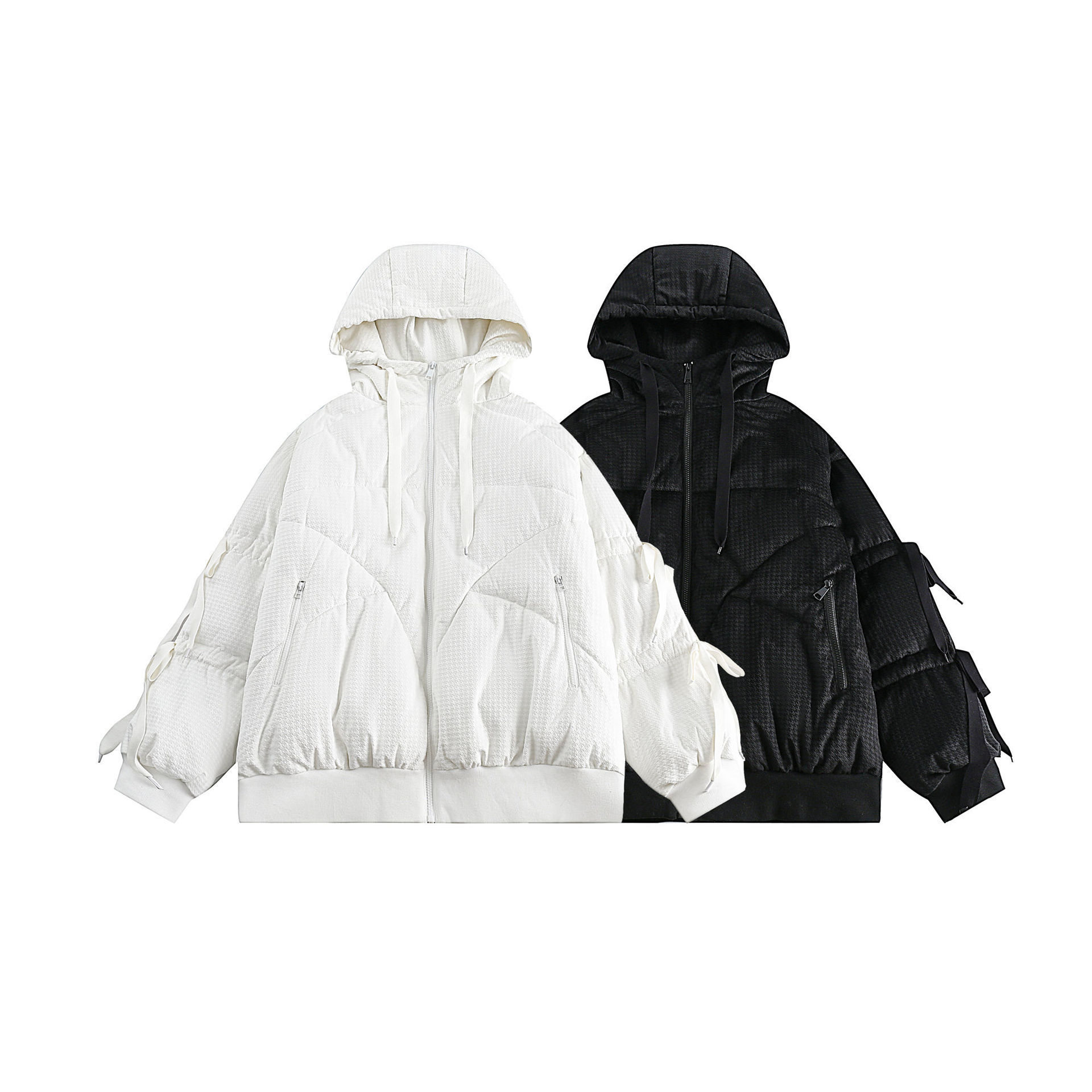GorgeousBen  Unisex Winter new simple solid color thickened hooded cotton coat for men and women, trendy retro warm cotton jacket.