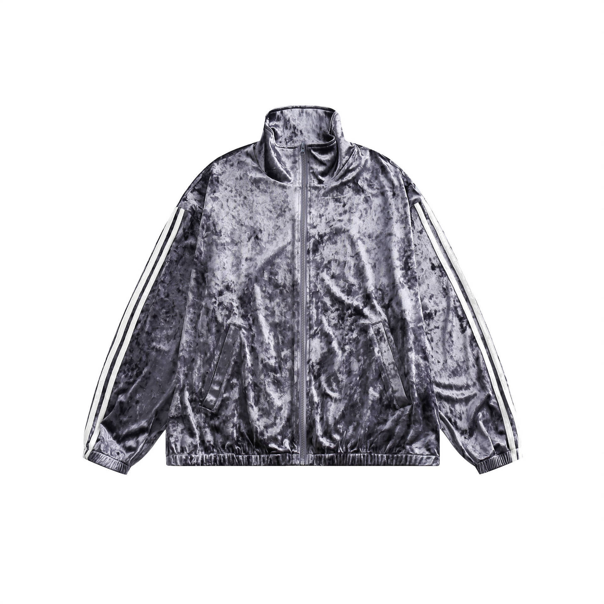 GrogeousBen   Unisex 2024 spring new hip-hop leopard print velvet jacket for men, loose fit couple's sports leisure jacket.