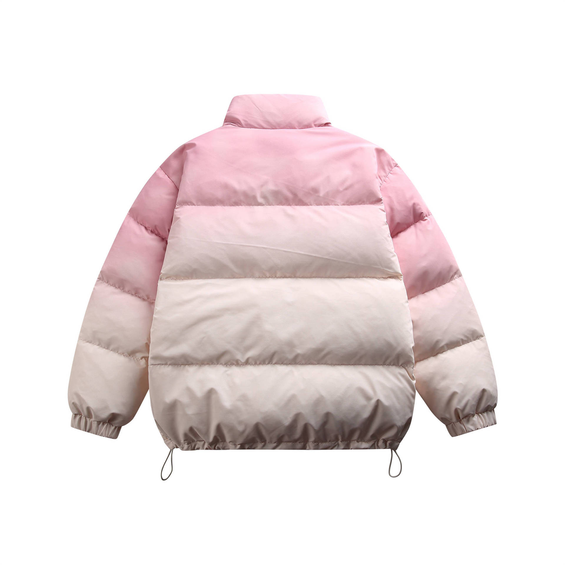GorgeousBen  Unisex Pink gradient embroidered  down jacket men's loose winter couple trend warm down jacket