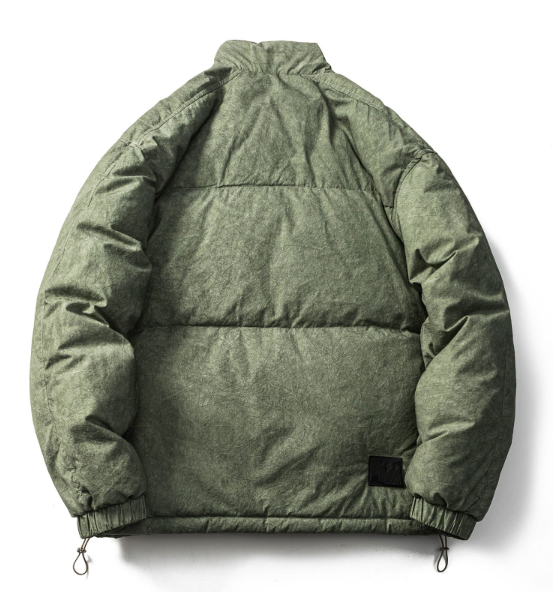 GrogeousBen 2024 new  white duck down standing collar down jacket men's American retro warm and thick cold proof jacket.