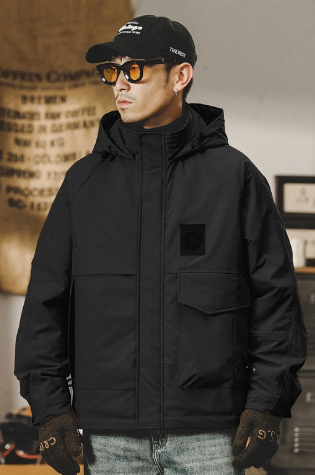 GrogeousBen Cargo jacket men autumn and winter outdoor jacket men 2024 new winter fleece thickened men's coat.