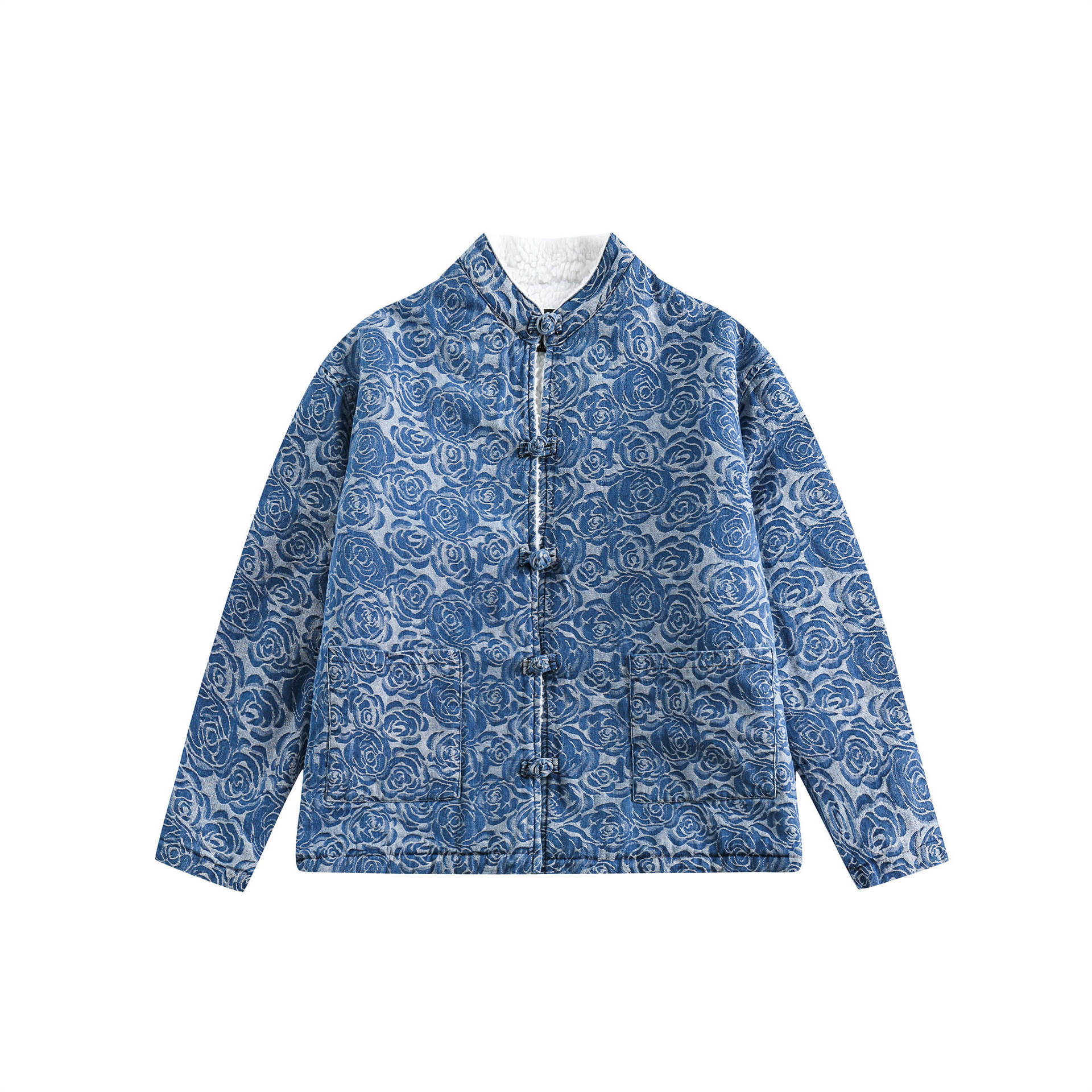 GorgeousBen  Unisex new Chinese-style denim cotton coat for women, warm cotton-padded jacket for autumn and winter, couple's style.