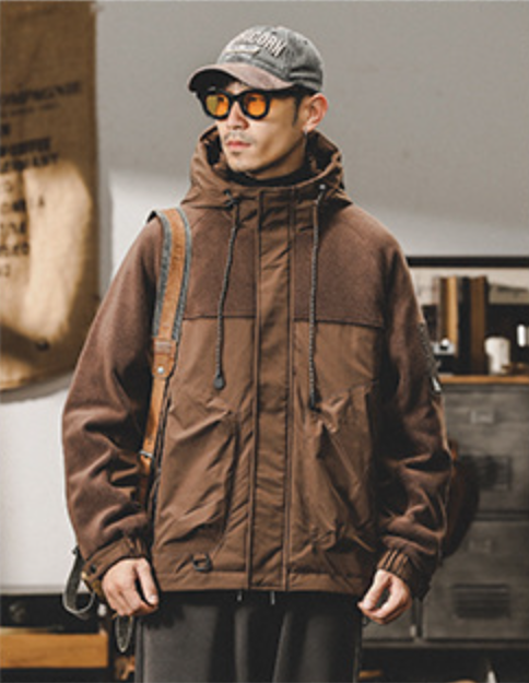 GorgeousBen  Men's Thickened suede work jacket for men, American style, autumn and winter outdoor windbreaker, men's winter cotton coat.