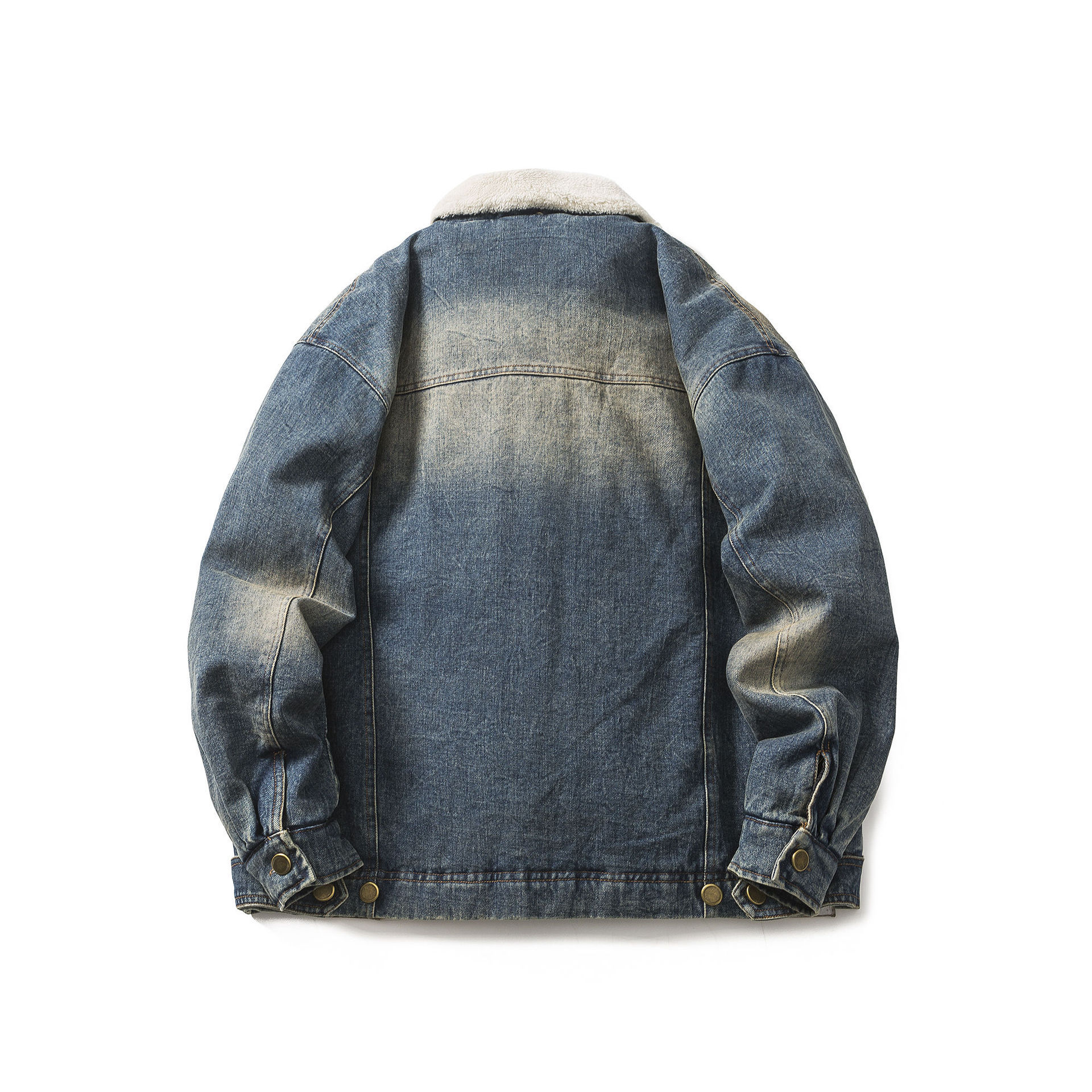 GorgeousBen  Unisex  Retro vintage thick warm denim cotton coat  in winter, loose and versatile cotton clothing for couples.