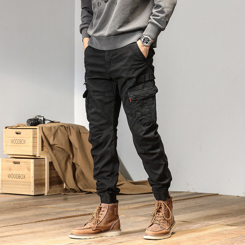 GorgeousBen  Men's cargo pants men Multi-pocket smart causal blank jogging Breathable men's pants
