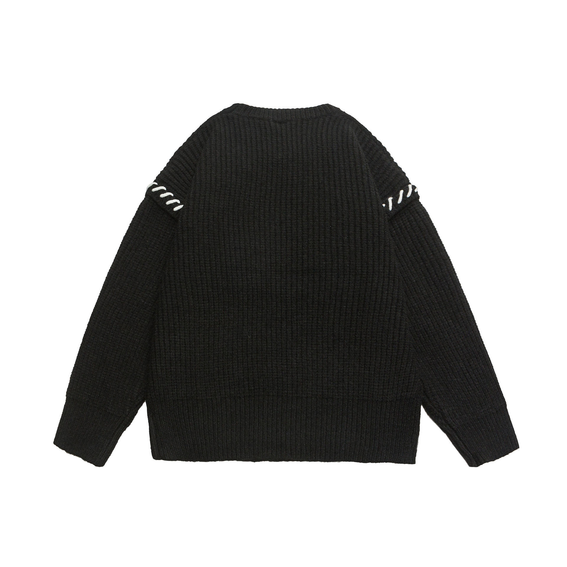 GorgeousBen  Unisex Oversized Lazy Style Sweater, American High Street Round Neck Knitted Couple Top for Autumn and Winter.
