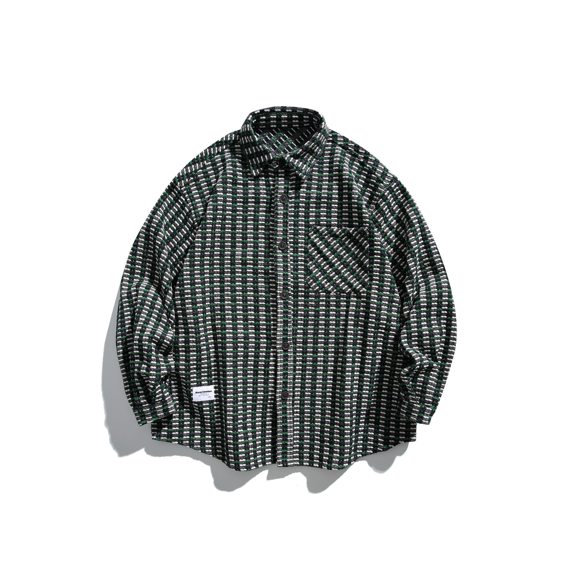 GorgeousBen   Unisex  2024 new trendy retro design jacquard long-sleeve shirt for men, unique and stylish couple's shirt jacket for spring.
