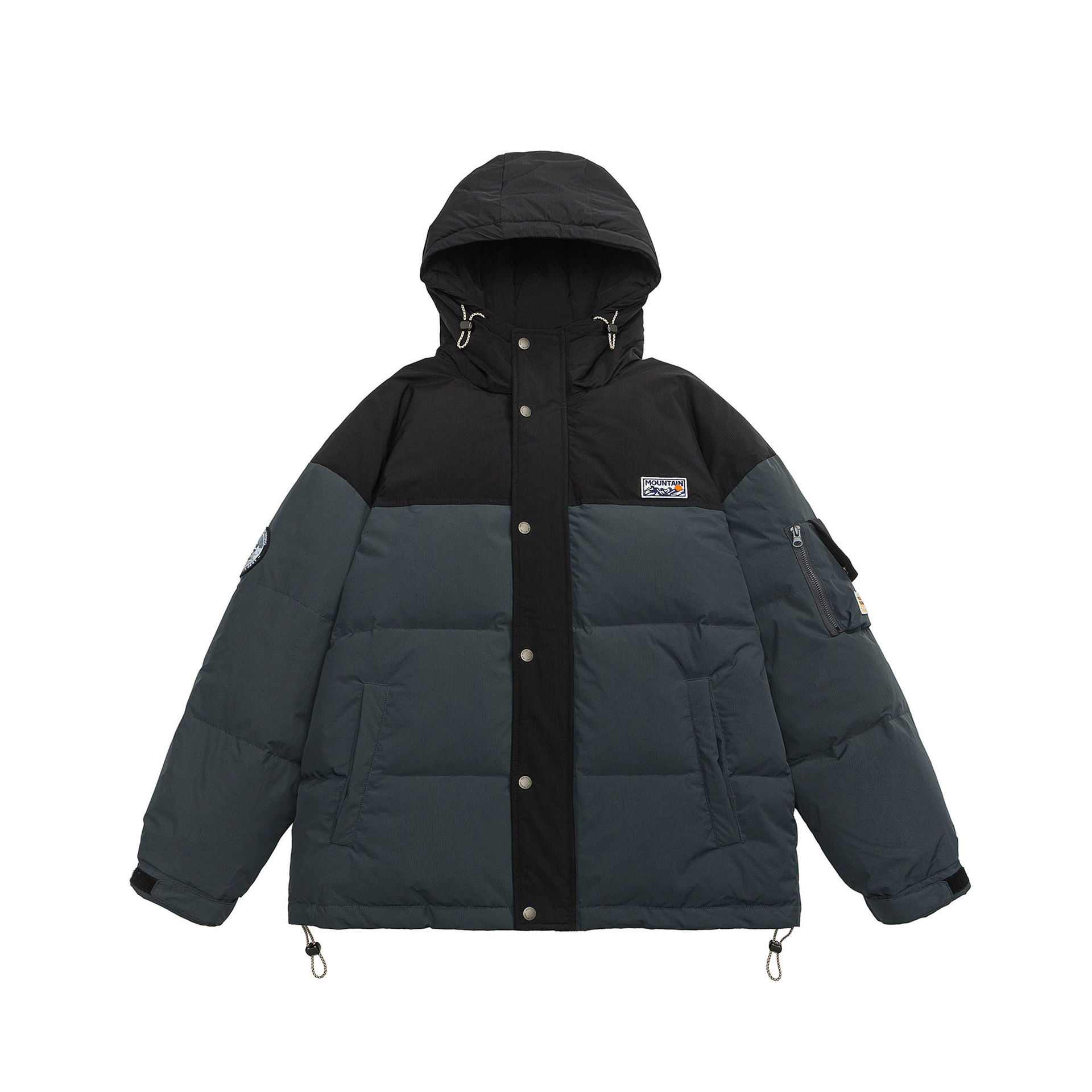 GorgeousBen  Unisex  American style trendy large letter print plus size down jacket with cold resistant stand collar coat.