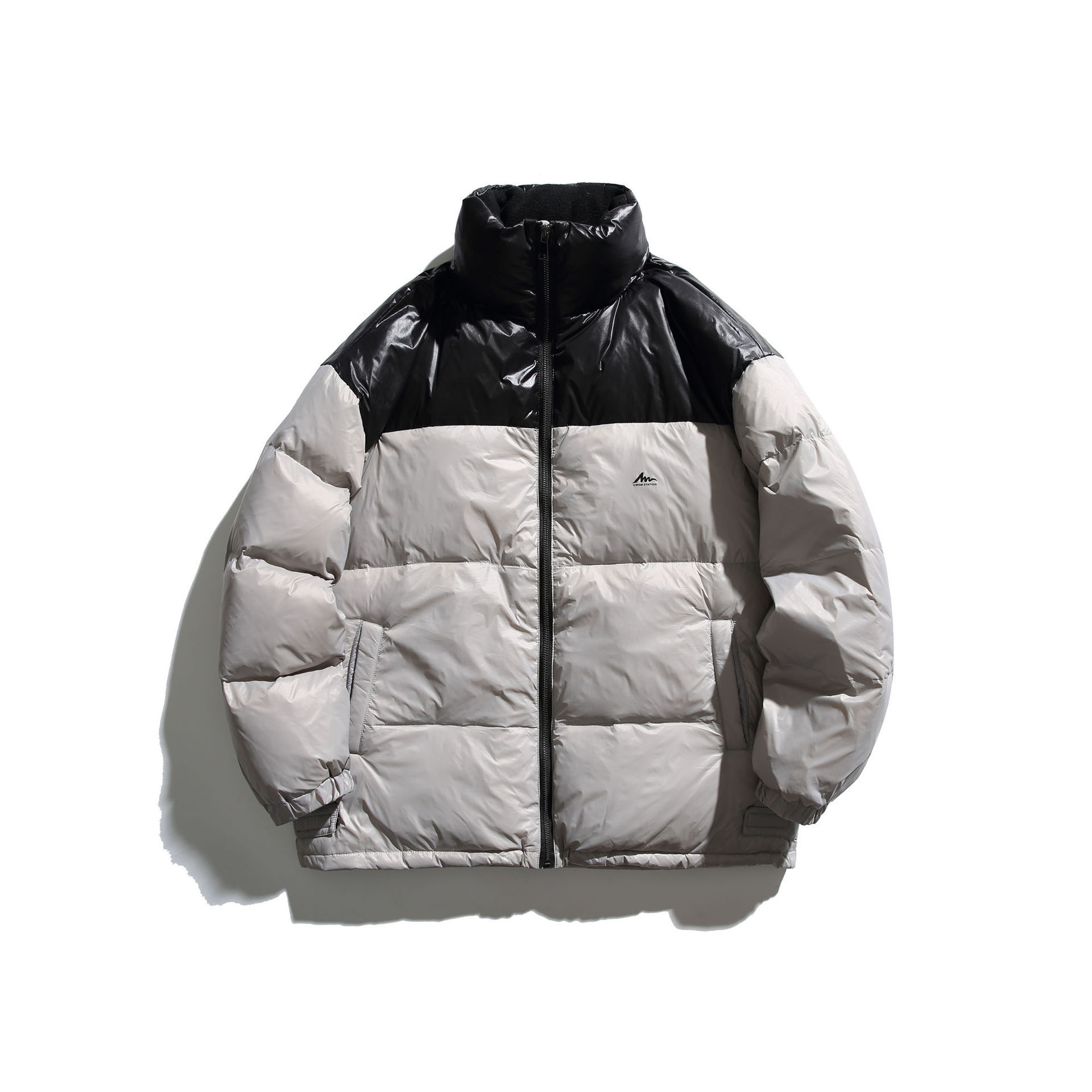 GorgeousBen  Unisex American style down jacket  winter spliced retro workwear thickened warm bread service short white duck down coat.