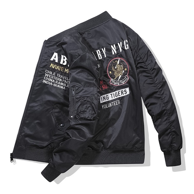 GorgeousBen  Men's  Cold Winter Streetwear Long Sleeve Men's Baseball Hiphop Embroidered Badge Patch  Varsity Bomber Jackets