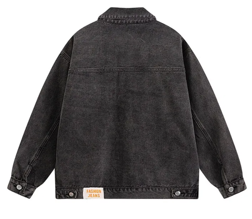 GrogeousBen  Men's Digital Printed Casual Coats Wear Men's Spring Autumn Casual Funky Denim Clothes Jackets With Pattern