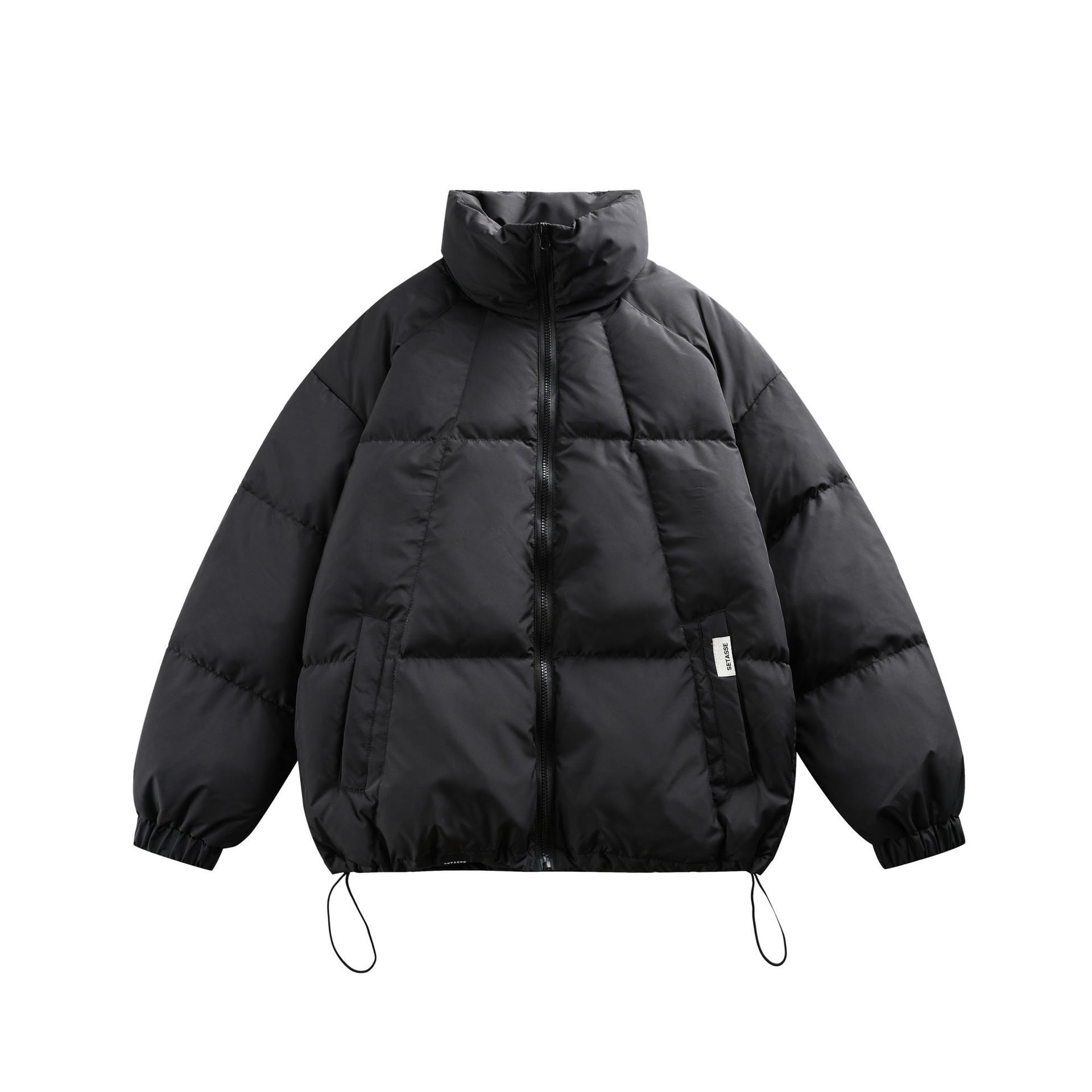 GrogeousBen 2025 Trendy Winter Collection 90 White Duck Down Stand Collar Short Down Jacket for Men Color Block Letter Print Casual.