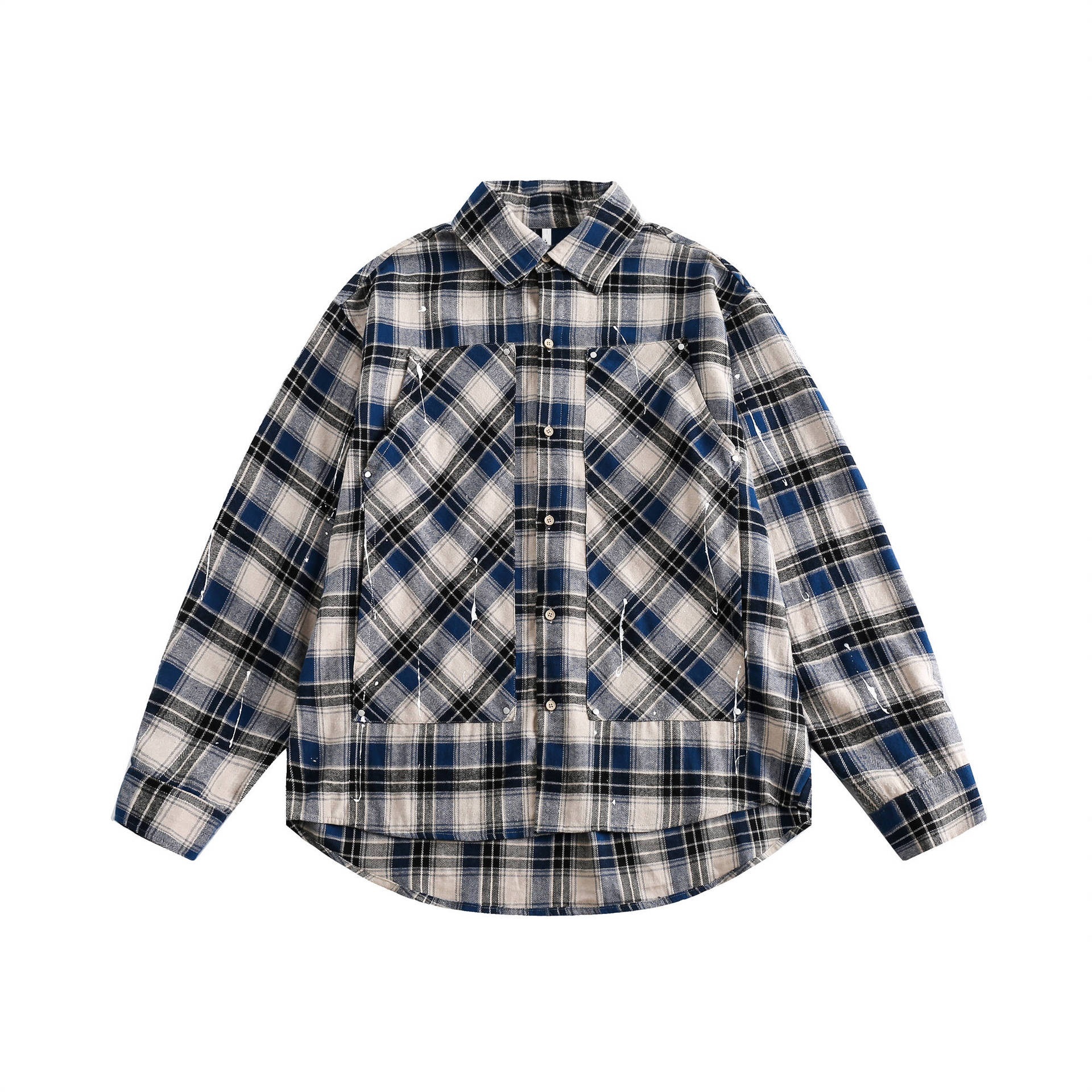 GorgeousBen  Unisex 2024 new American fashion brand red plaid high street long-sleeved shirt for men and women, retro loose-fitting versatile couple shirt