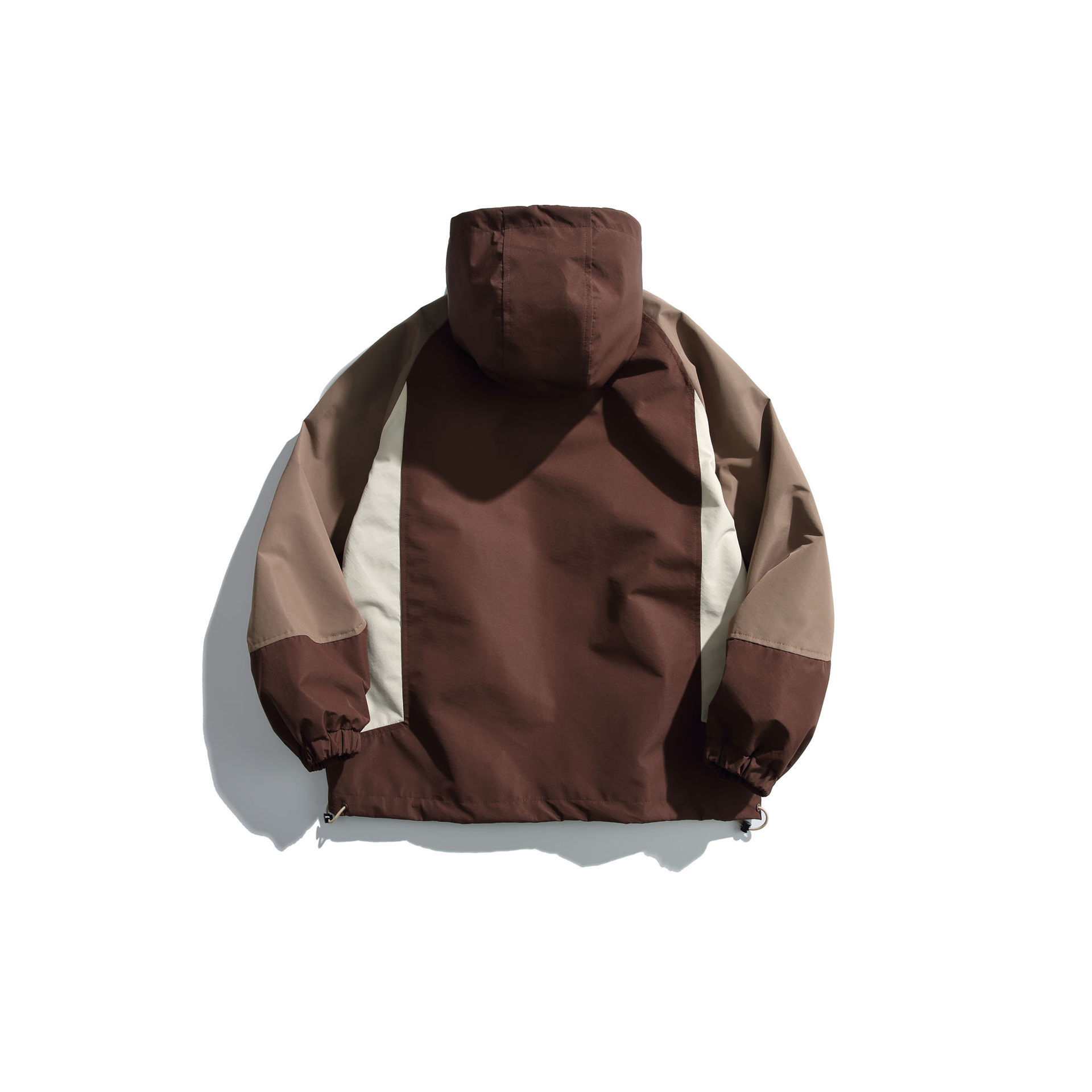 GorgeousBen   Unisex 2024 new street retro color-blocked hooded windbreaker jacket for men, loose fit, casual jacket for couples.