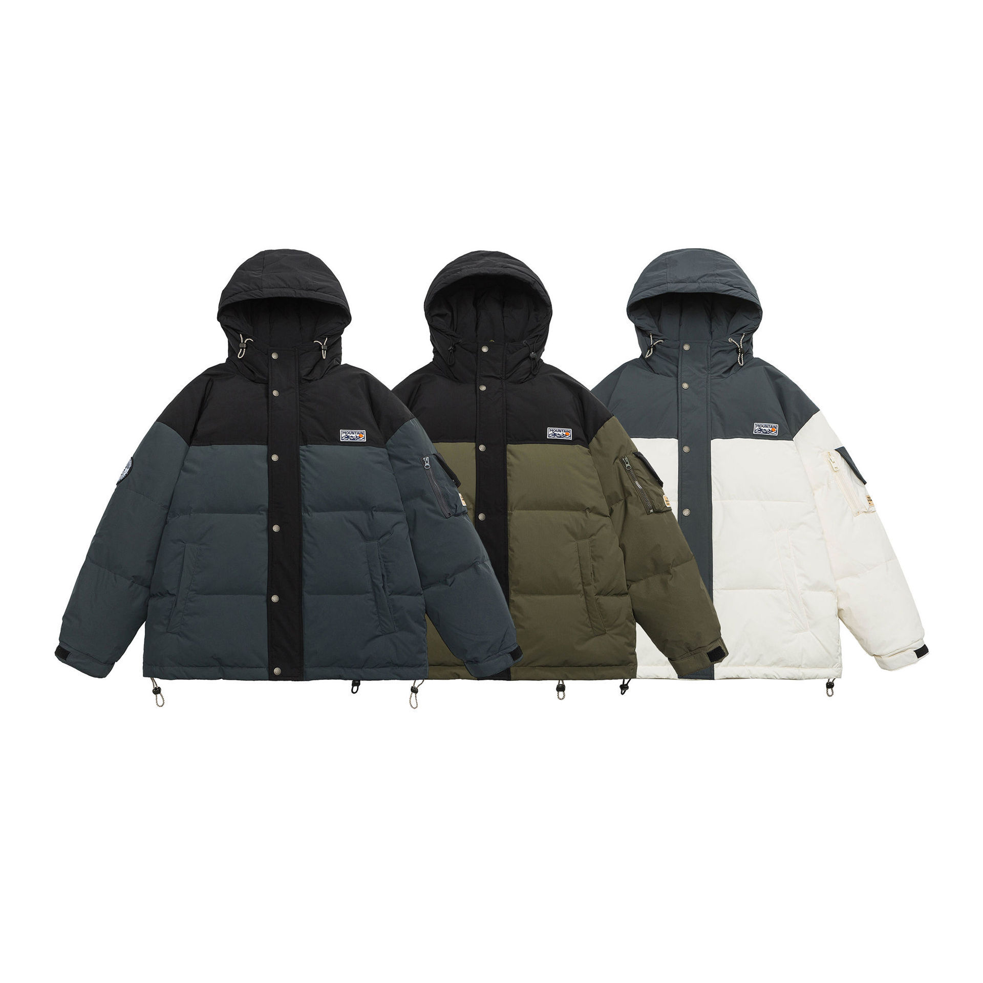 GorgeousBen  Unisex  American style trendy large letter print plus size down jacket with cold resistant stand collar coat.