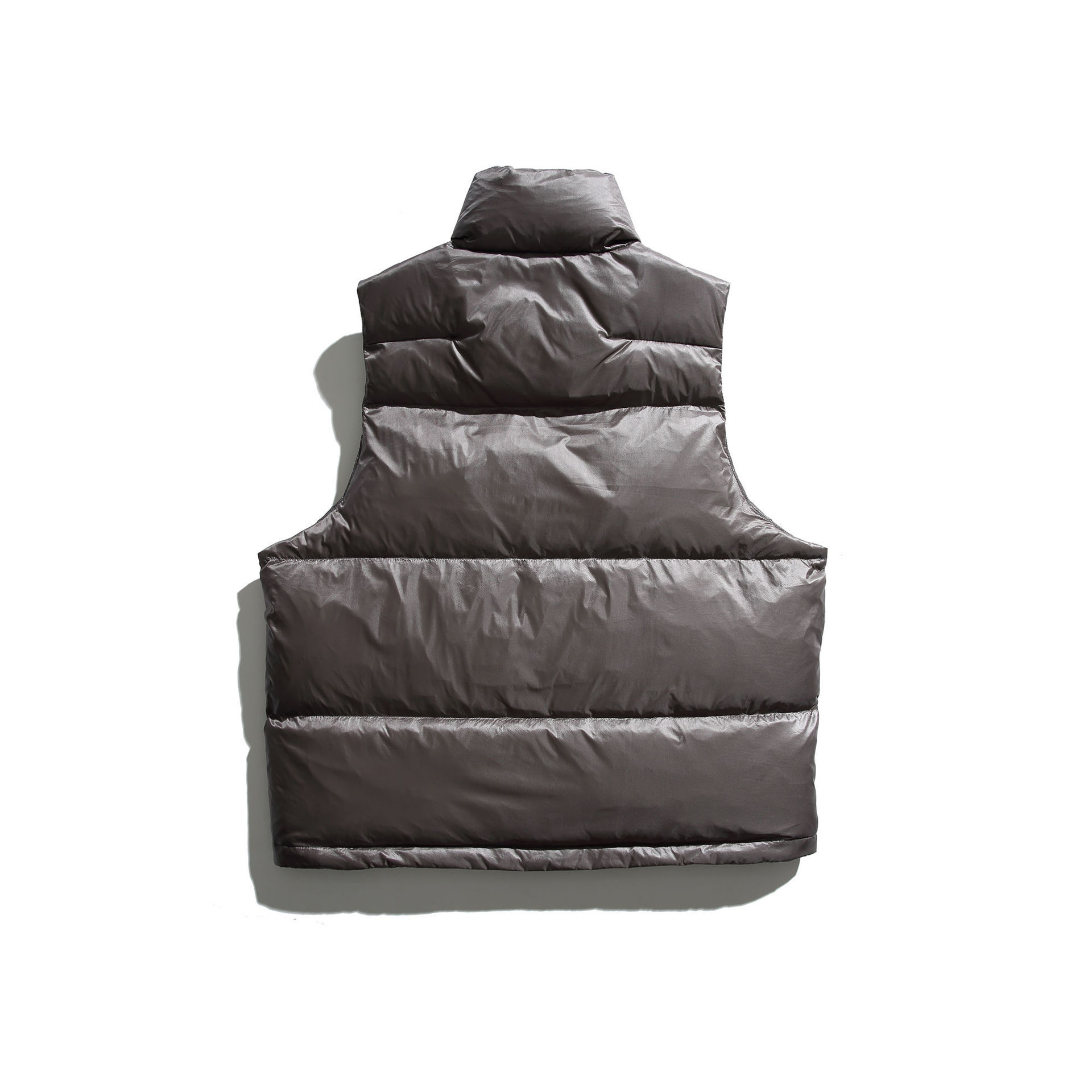 GorgeousBen  Unisex American-style trendy shiny white duck down vest for men, with a thickened stand collar for winter warmth.