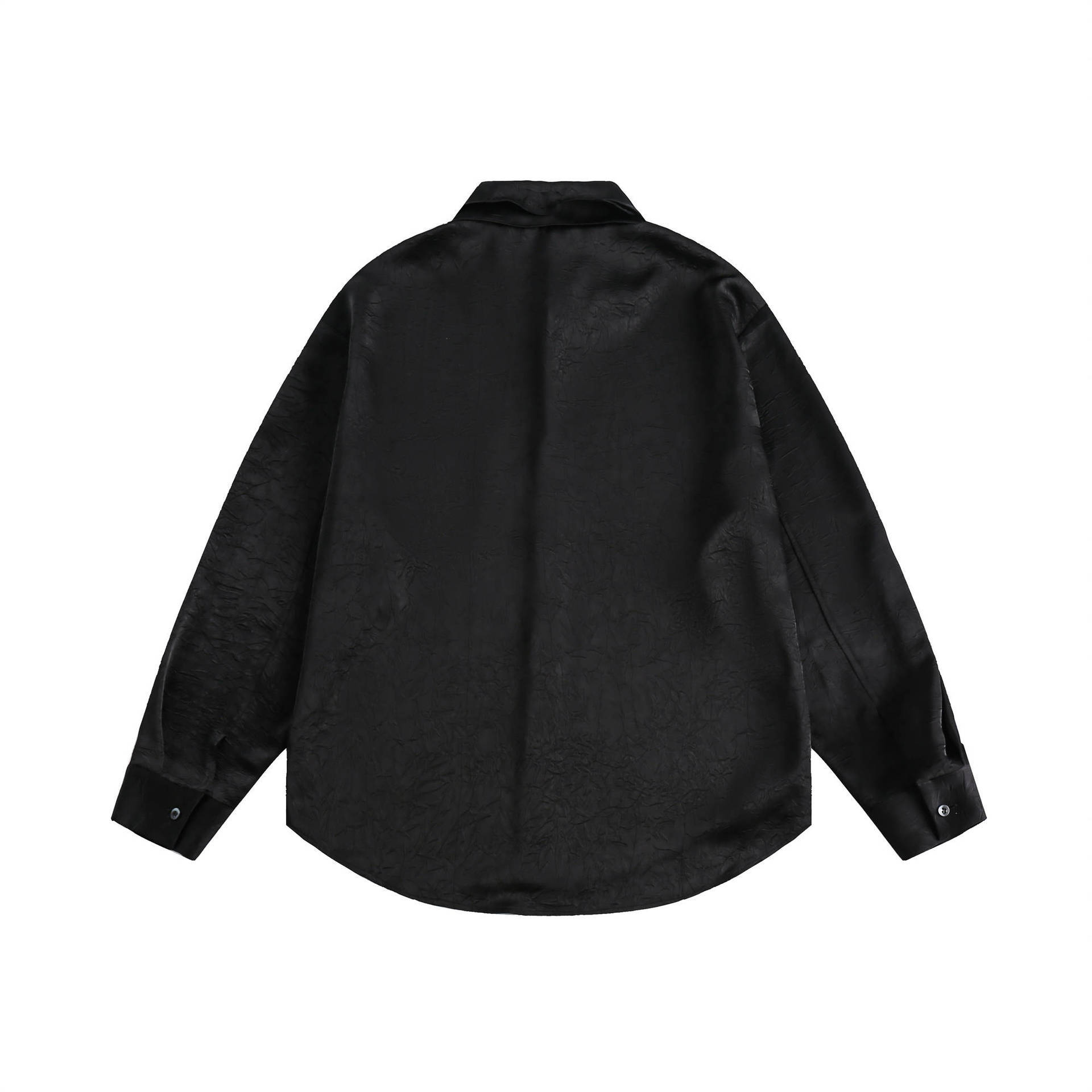 GorgeousBen  Unisex 2024 new trendy basic black long-sleeve shirt for men, spring Japanese style loose casual versatile shirt jacket