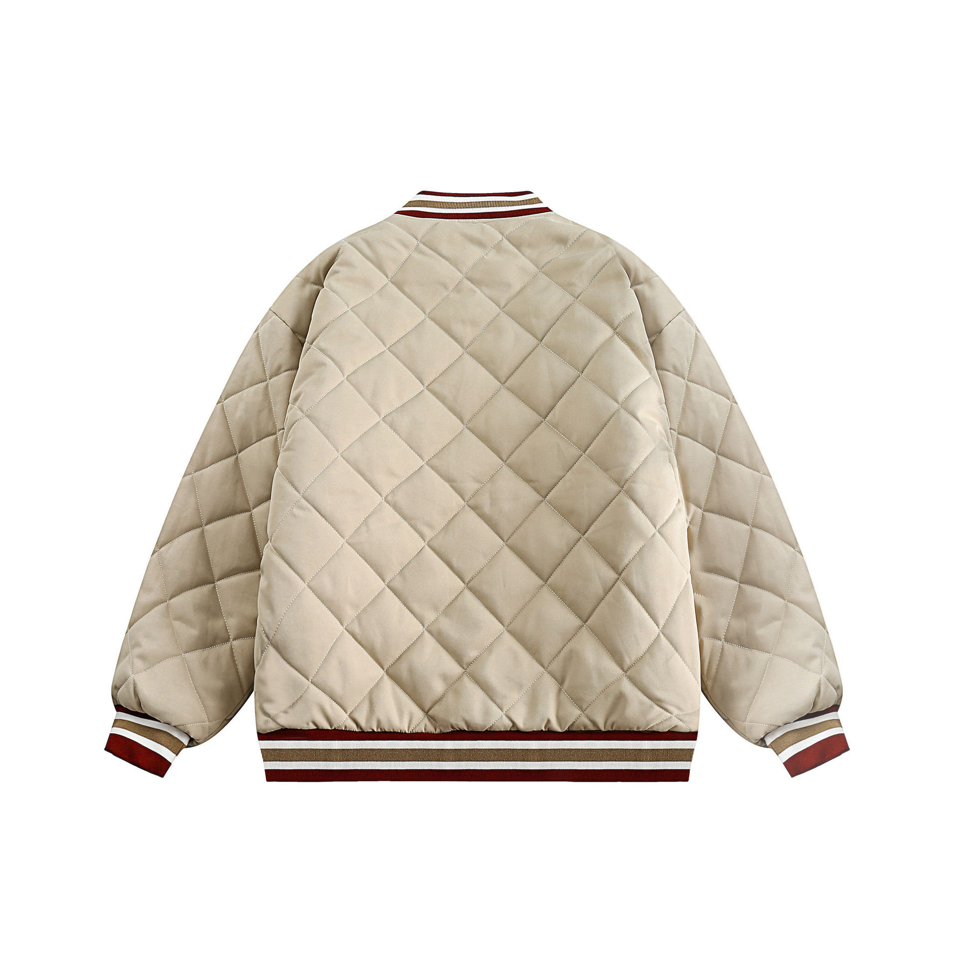 GorgeousBen  Unisex Double-sided winter coat, new loose-fitting American-style lamb wool baseball jacket, thickened cotton-padded winter coat.