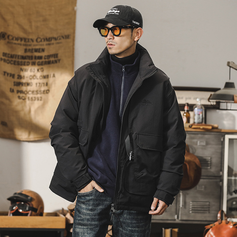 GrogeousBen  Men's American-style work down jacket for men, thickened for outdoor commuting, keeping warm and insulating coat.