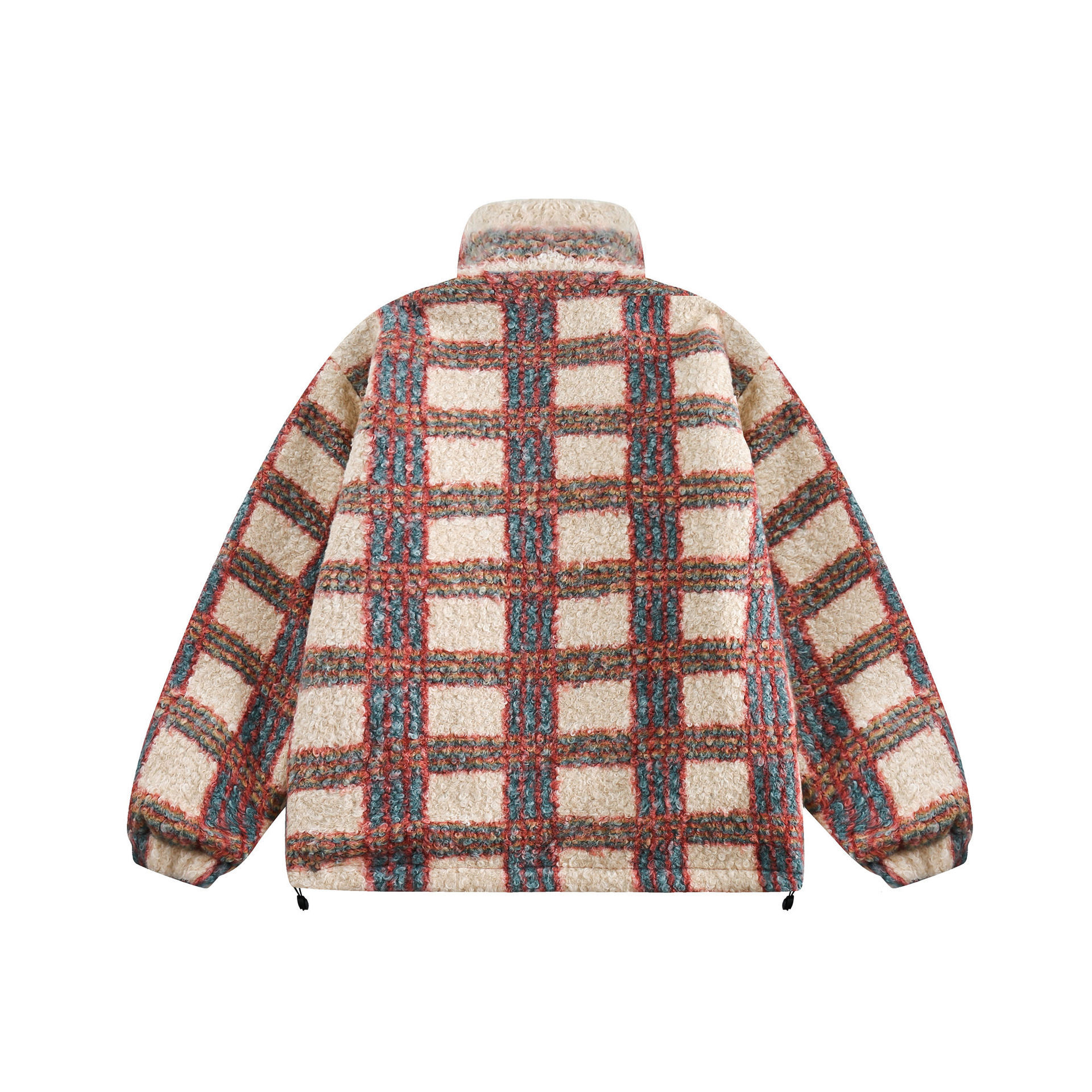 GorgeousBen  Unisex American style trendy retro plaid double-sided lamb wool coat , thickened with fleece for winter,  cotton jacket.