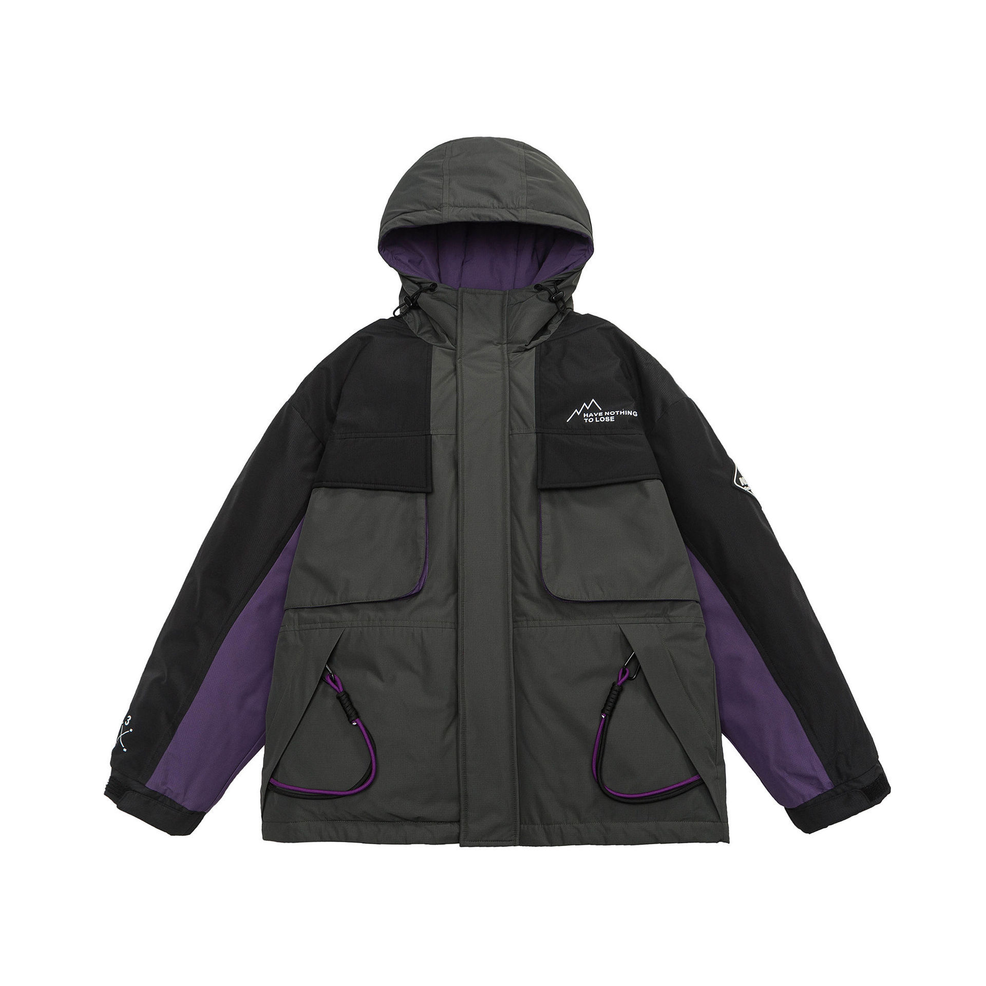 GrogeousBen  Unisex  Winter hooded assault suit down jacket Plus size loose spliced workwear jacket .