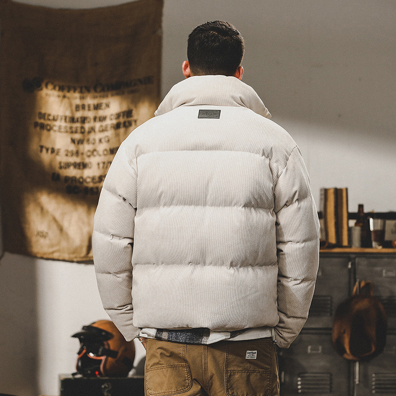 GrogeousBen  Men's American heavy texture stand collar down jacket men winter warm thick brand short bread coat coat