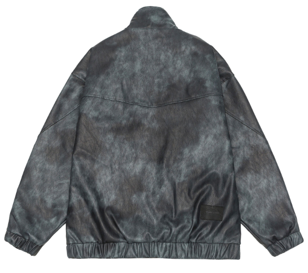 GrogeousBen Plus size retro high-end leather jacket for men; loose, trendy, American-style motorcycle jacket with camouflage PU leather coat.