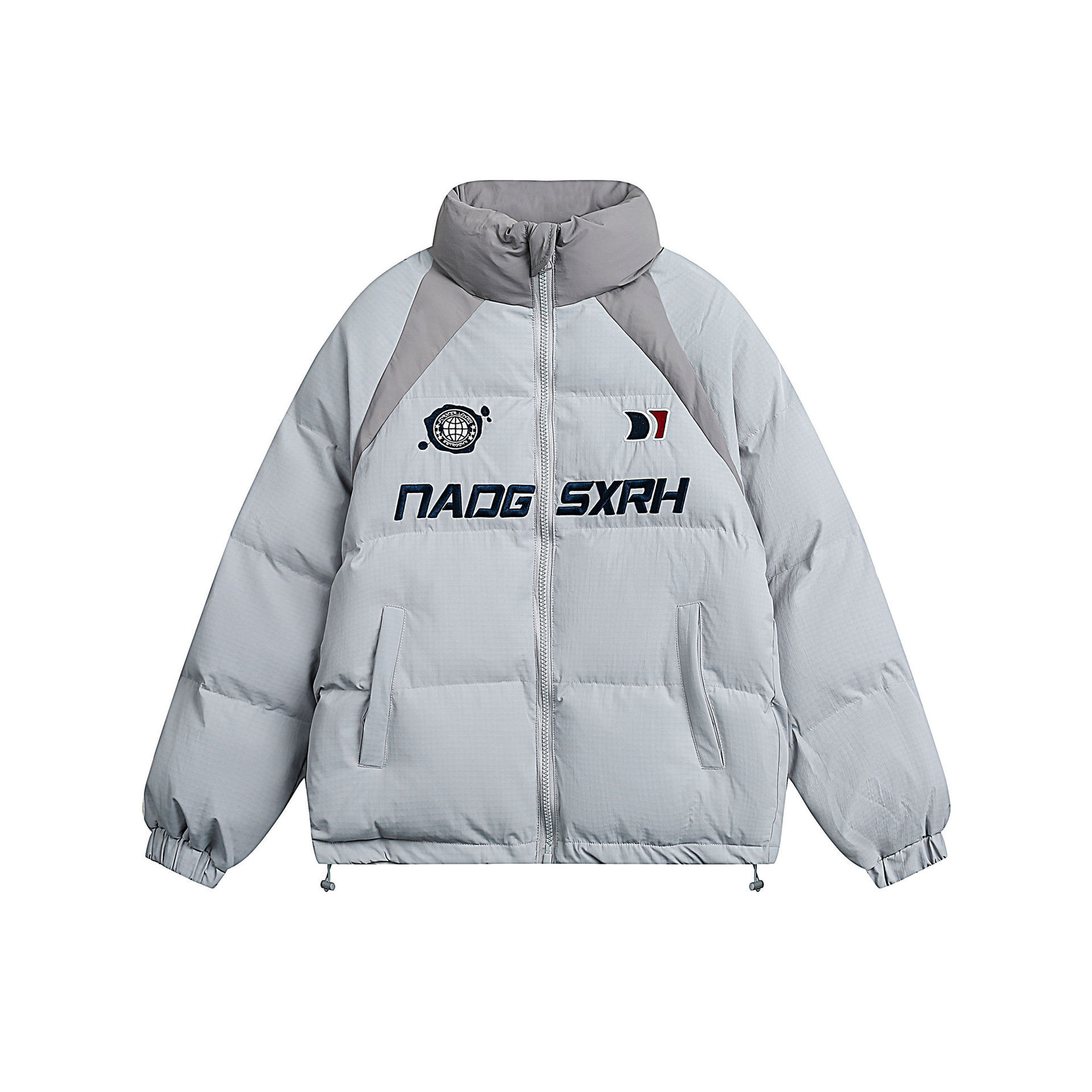 GrogeousBen  Unisex Color-blocked cotton jacket winter new style, stand collar, thickened and warm, loose fit, trendy brand cotton coat.