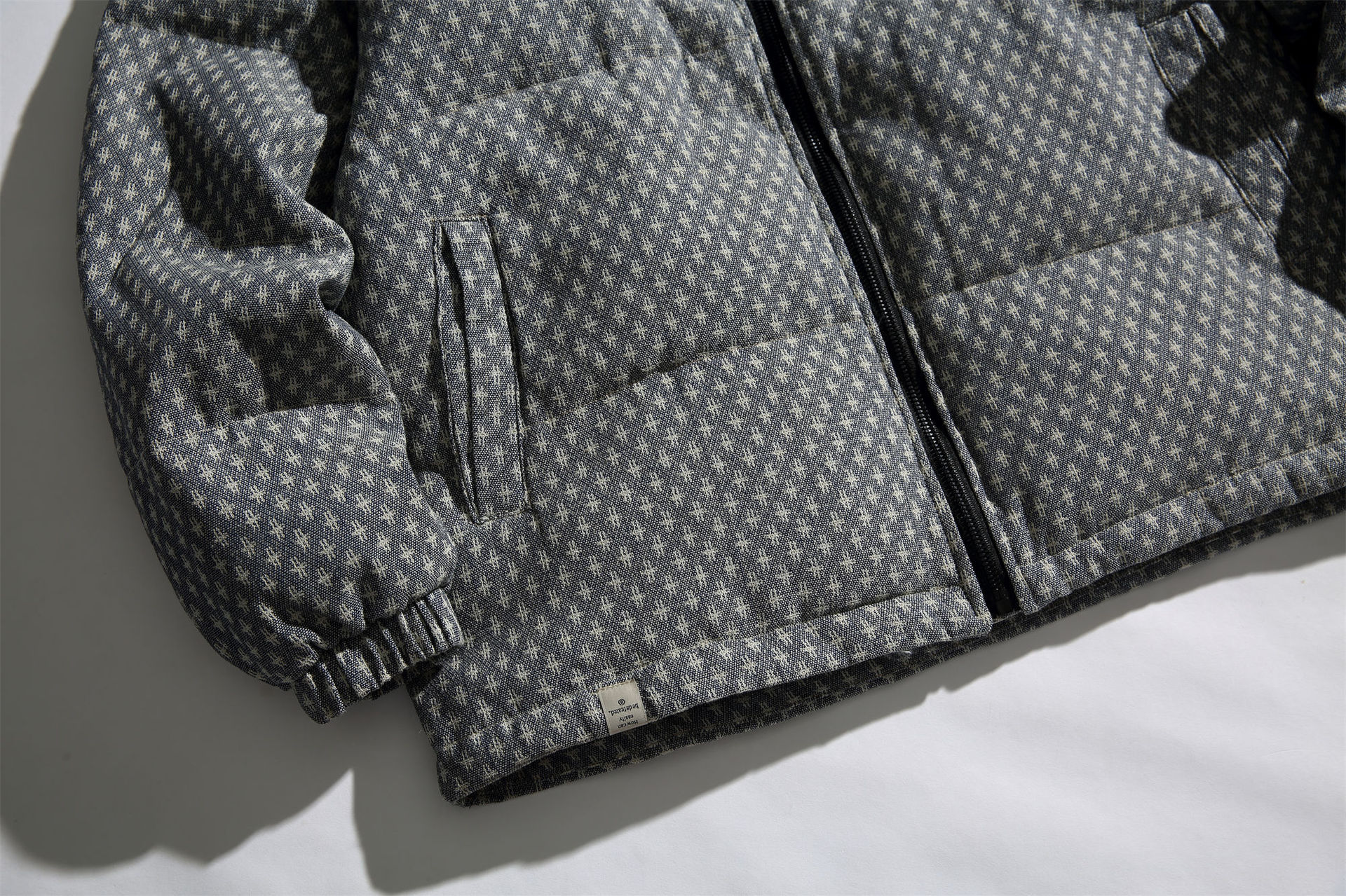 GrogeousBen  Unisex Casual versatile stand-up collar houndstooth pattern winter warm cotton jacket, trendy college style retro  bread coat.