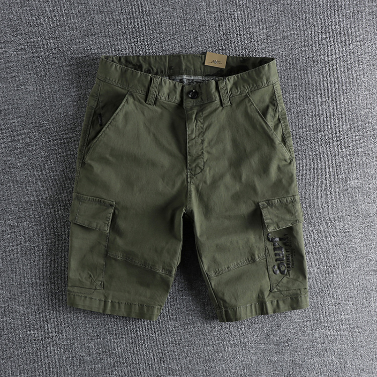 GrogeousBen Men's Utility multi pockets loose fit street wear pants washed causal men's half bottom cargo shorts