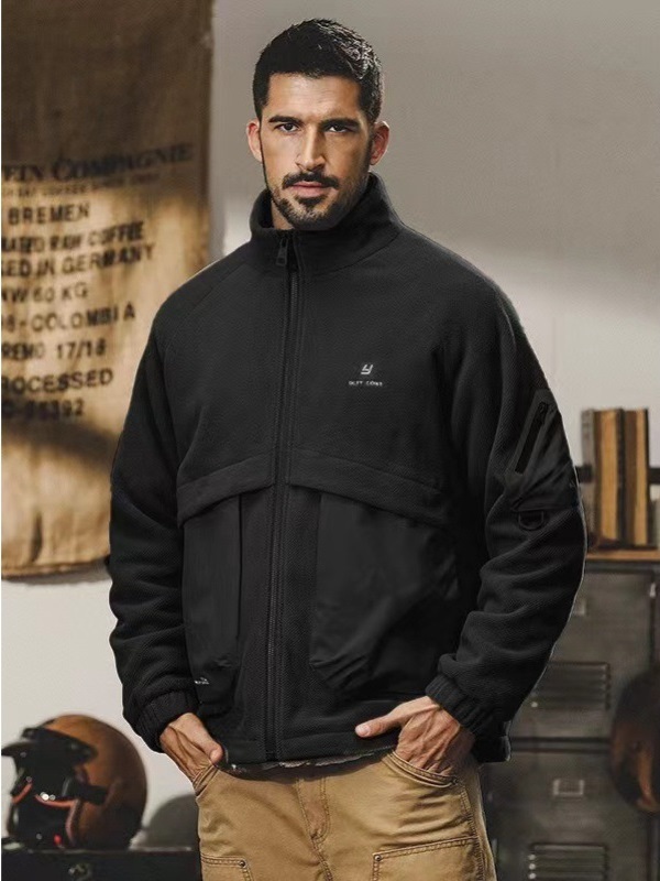 GrogeousBen  Men's Top Quality American heavy fleece jacket jacket for men winter