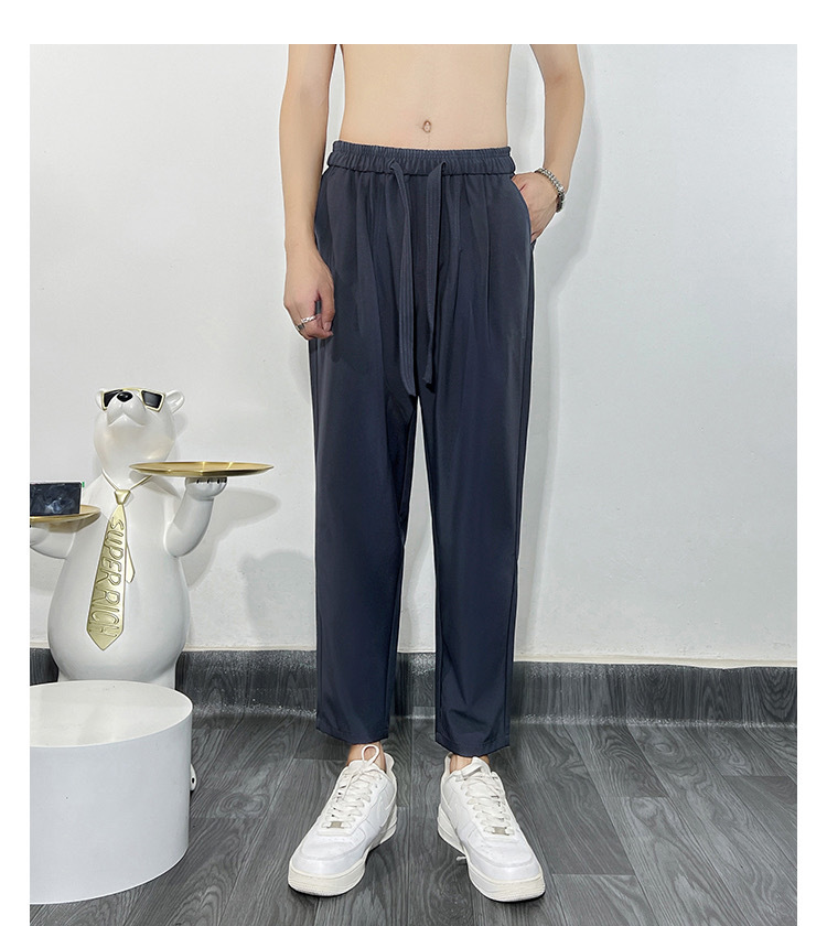 GrogeousBen  Men's drape pants small foot trend youth loose casual pants straight nine pants