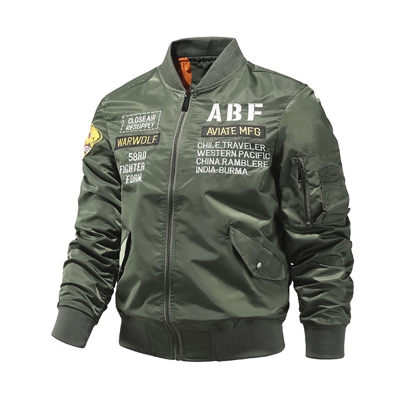 GrogeousBen  Men's  Cold Winter Streetwear Long Sleeve Men's Baseball Hiphop Embroidered Badge Patch  Varsity Bomber Jackets