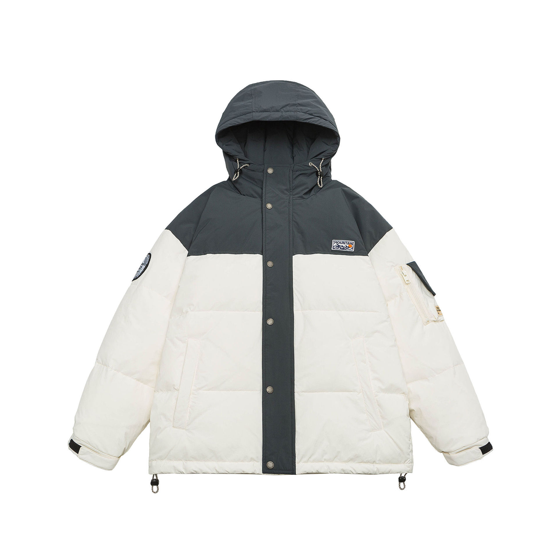 GorgeousBen  Unisex  American style trendy large letter print plus size down jacket with cold resistant stand collar coat.