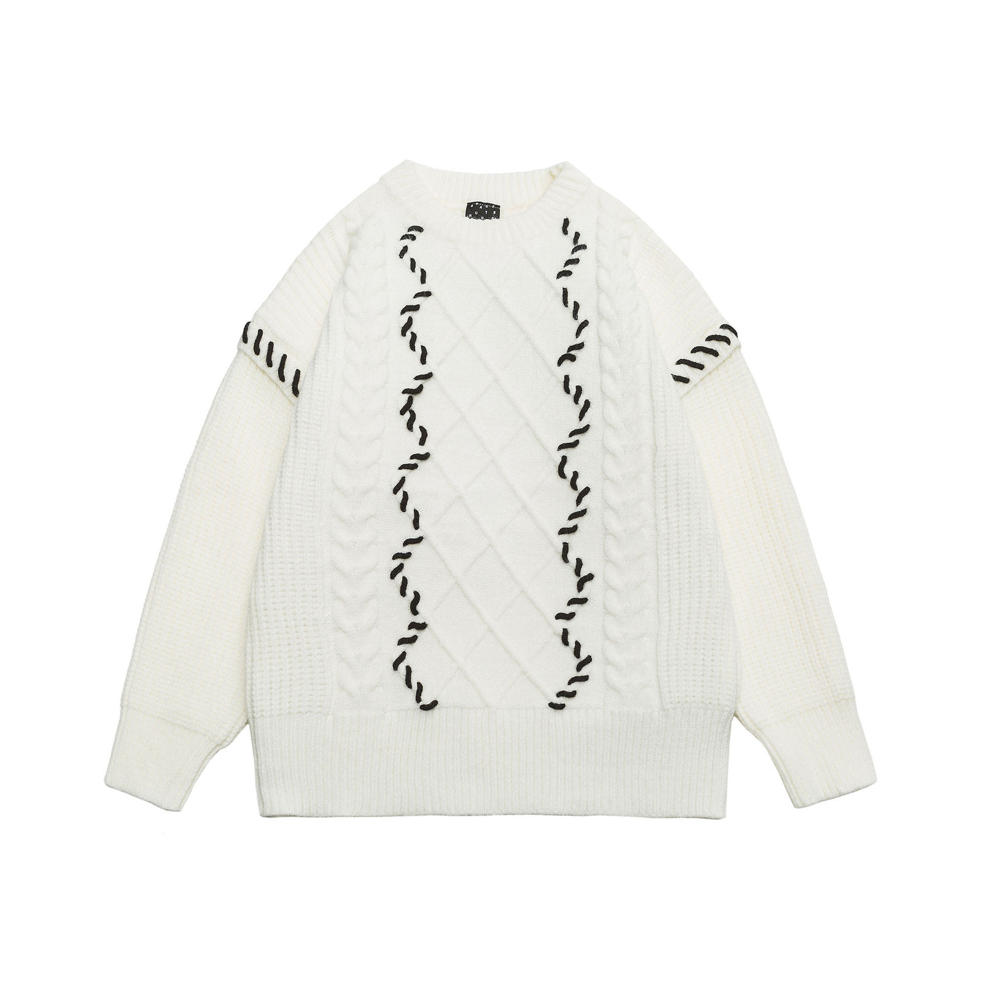 GorgeousBen  Unisex Oversized Lazy Style Sweater, American High Street Round Neck Knitted Couple Top for Autumn and Winter.