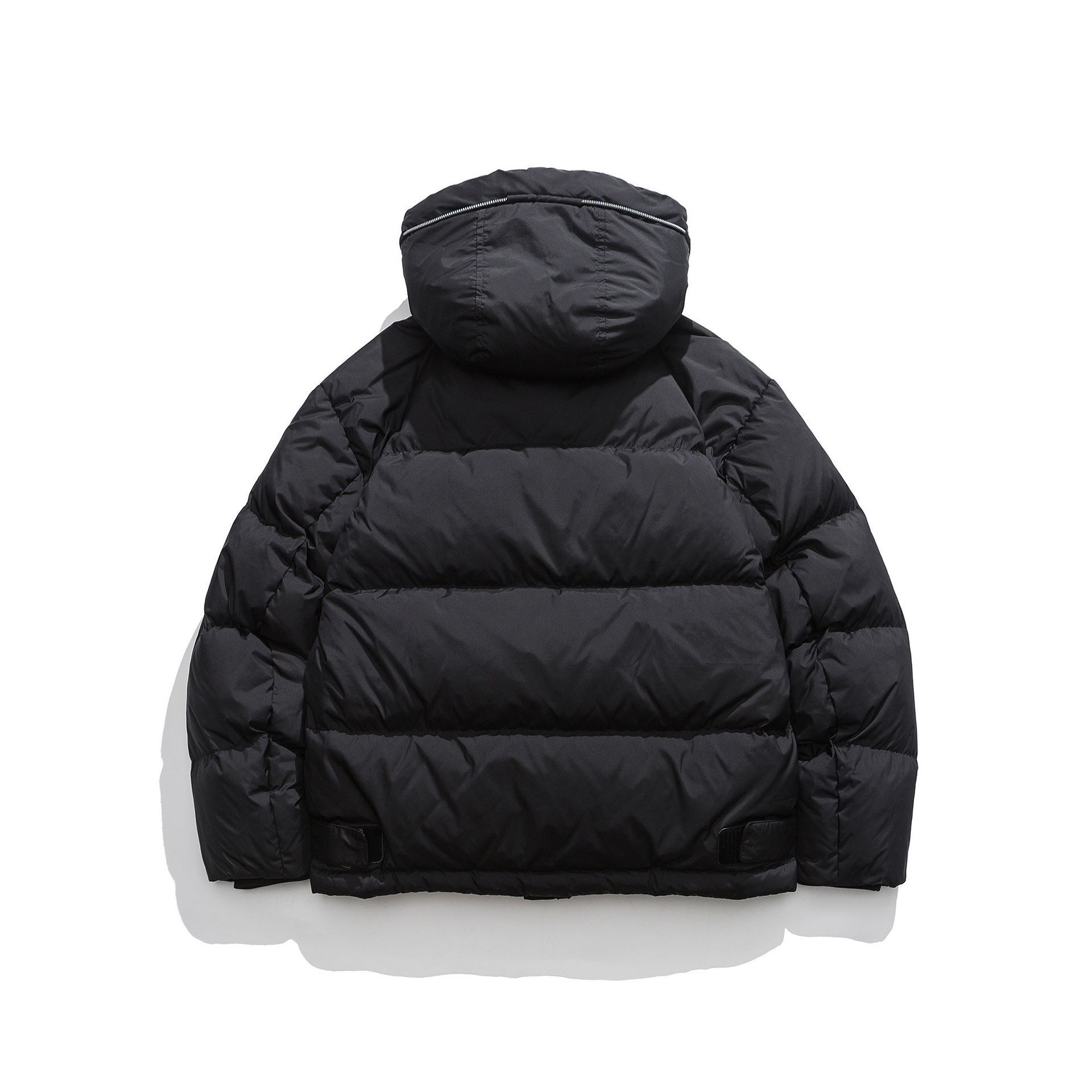GorgeousBen  Unisex American high-street letter patch workwear down jacket , thickened for winter, trendy hooded outerwear for couples.