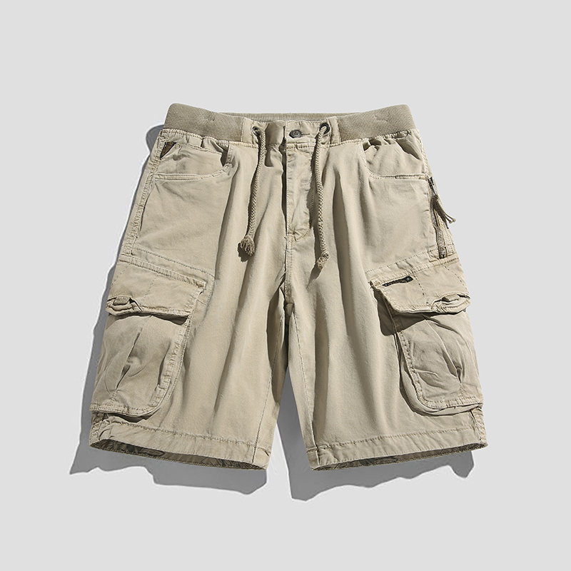 GrogeousBen 2024 Men's Clothing Outer Wear Quick Dry Cotton Leaf Printing Cargo Shorts Pour Homes Loose Straight Shorts For Men
