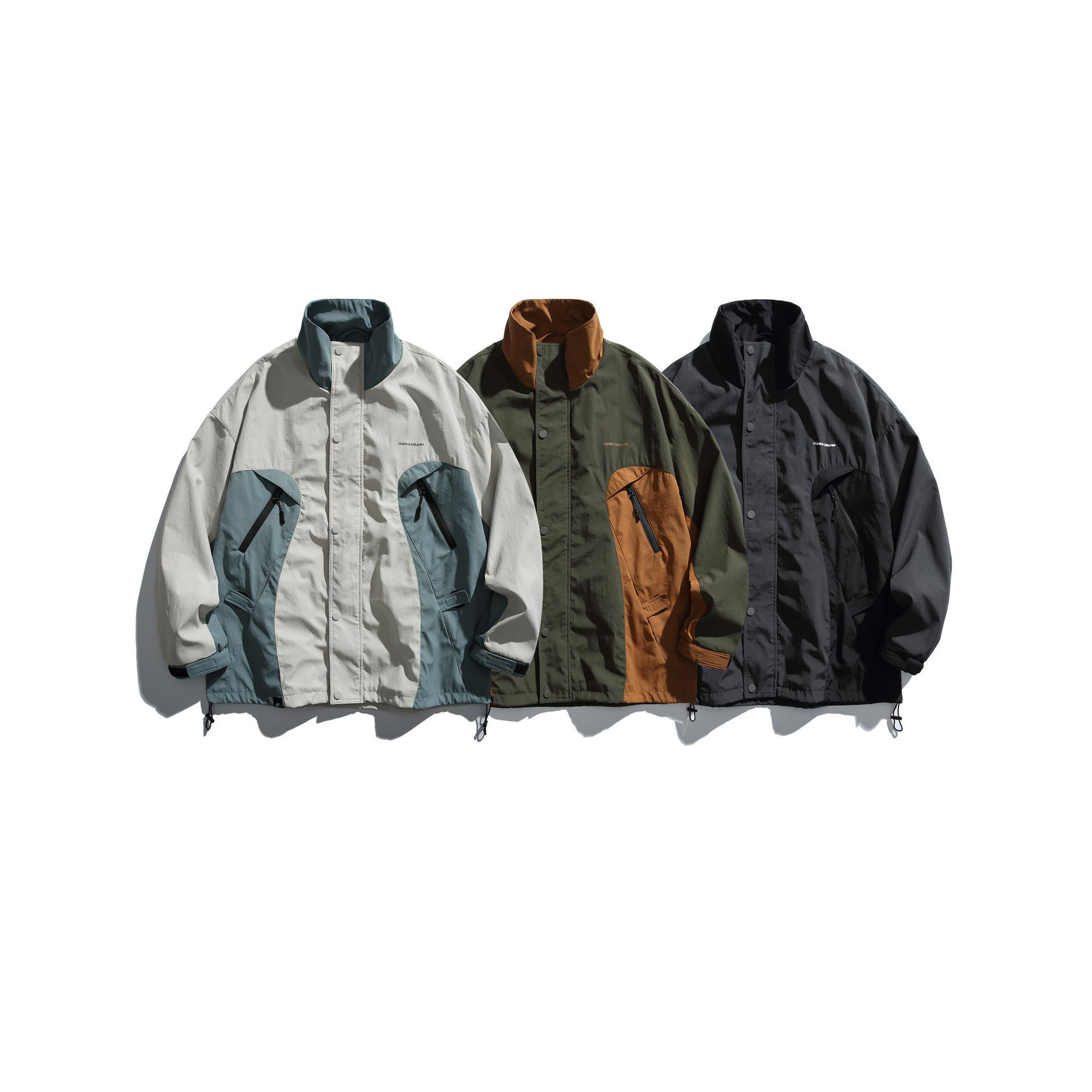 GorgeousBen   Unisex simple jacket, men's hooded, spring couple's loose cargo jacket, mountain patchwork versatile casual jacket