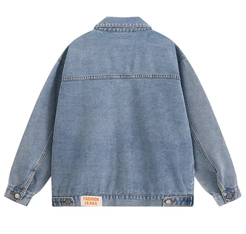 GrogeousBen  Men's Digital Printed Casual Coats Wear Men's Spring Autumn Casual Funky Denim Clothes Jackets With Pattern