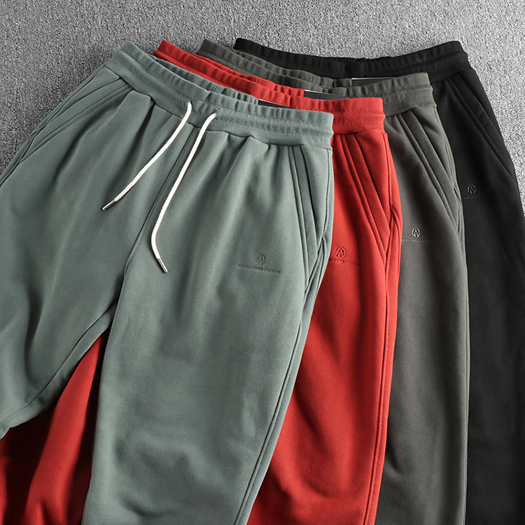 GorgeousBen  Men's Thickened and simple embroidered leisure pants for men, loose and comfortable with three-dimensional cutting, youthful and tapered.