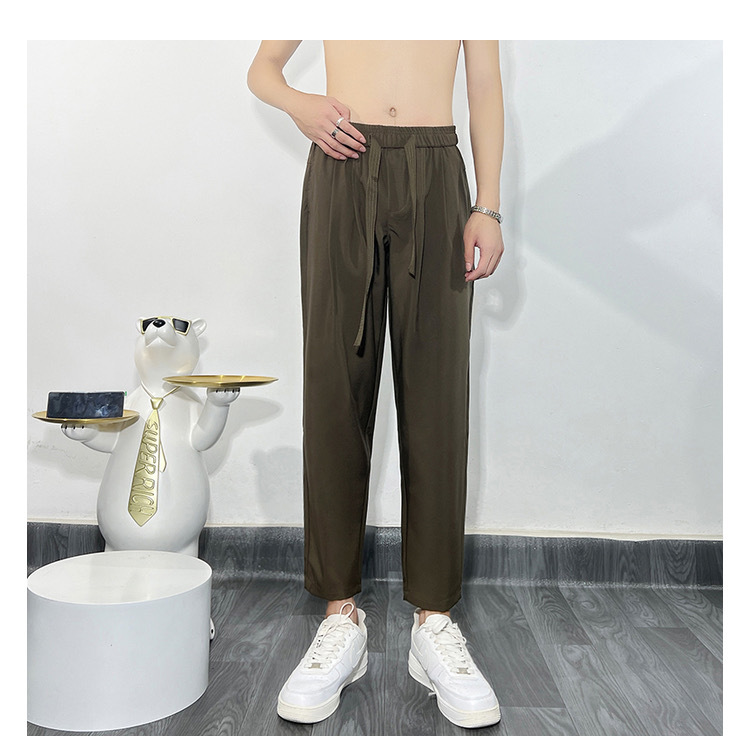 GrogeousBen  Men's drape pants small foot trend youth loose casual pants straight nine pants