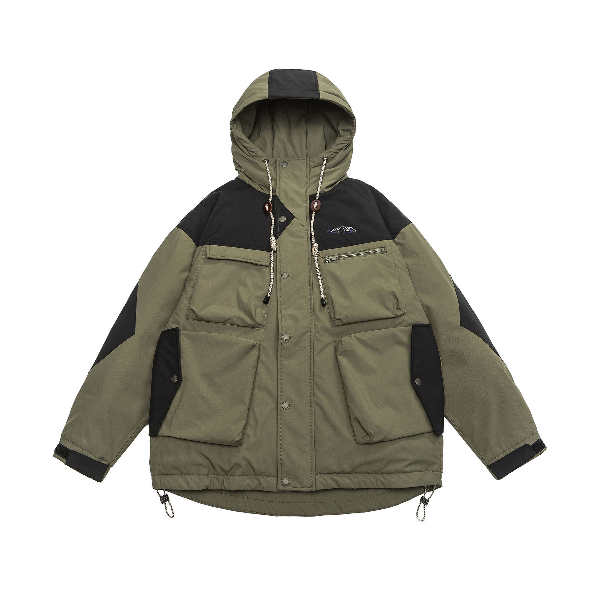 GorgeousBen  Unisex White duck hooded down jacket for men, winter national trend retro outdoor thickened warm work jacket.