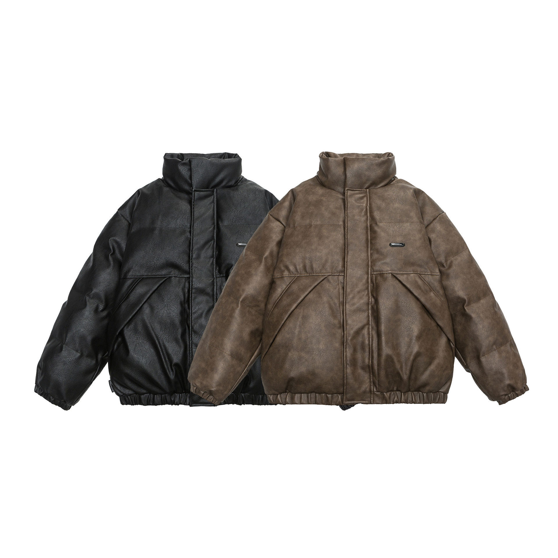 GorgeousBen  Unisex Milad cotton-padded jacket , winter trendy PU leather padded coat, thickened workwear outerwear, casual cotton jacket bread clothing.
