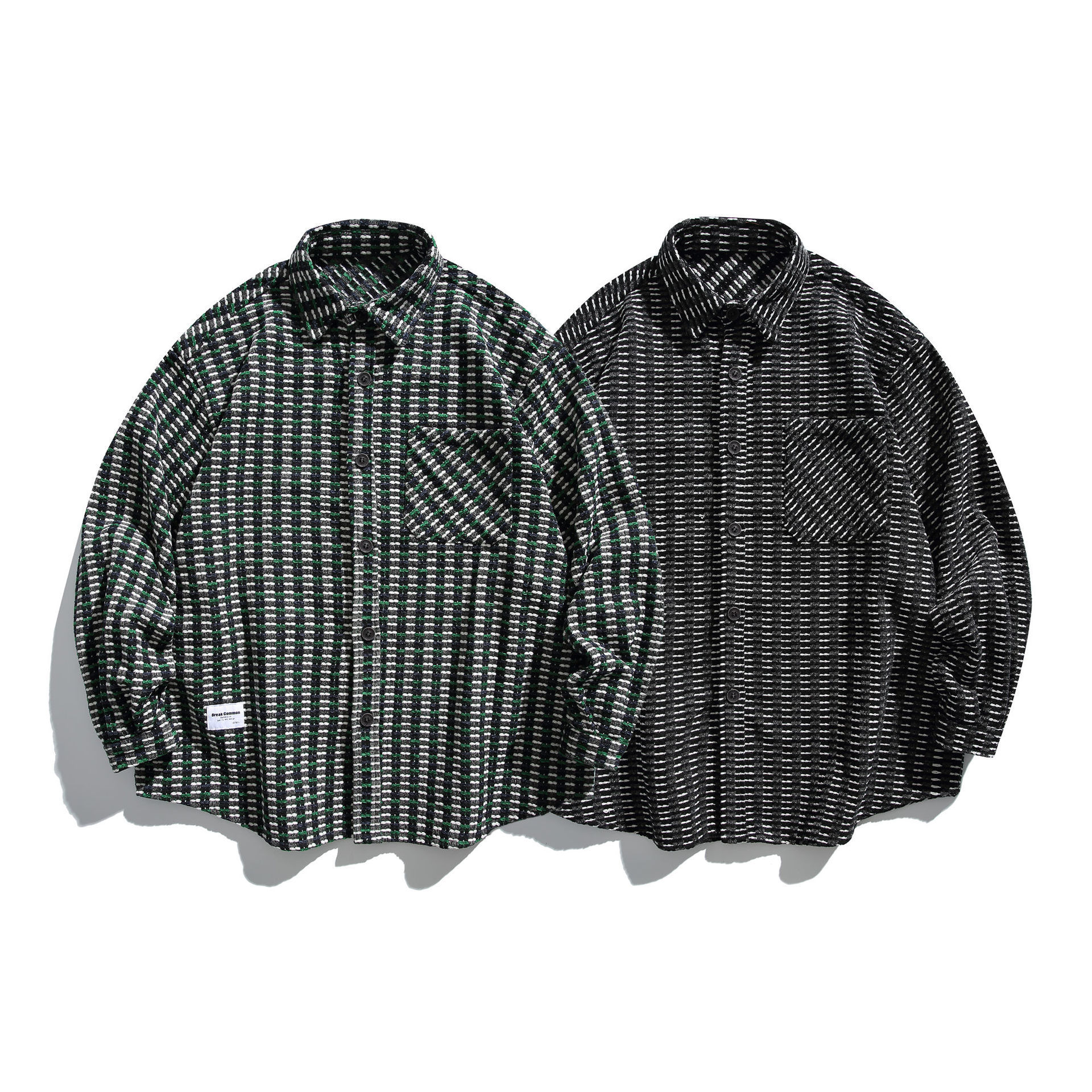 GorgeousBen   Unisex  2024 new trendy retro design jacquard long-sleeve shirt for men, unique and stylish couple's shirt jacket for spring.