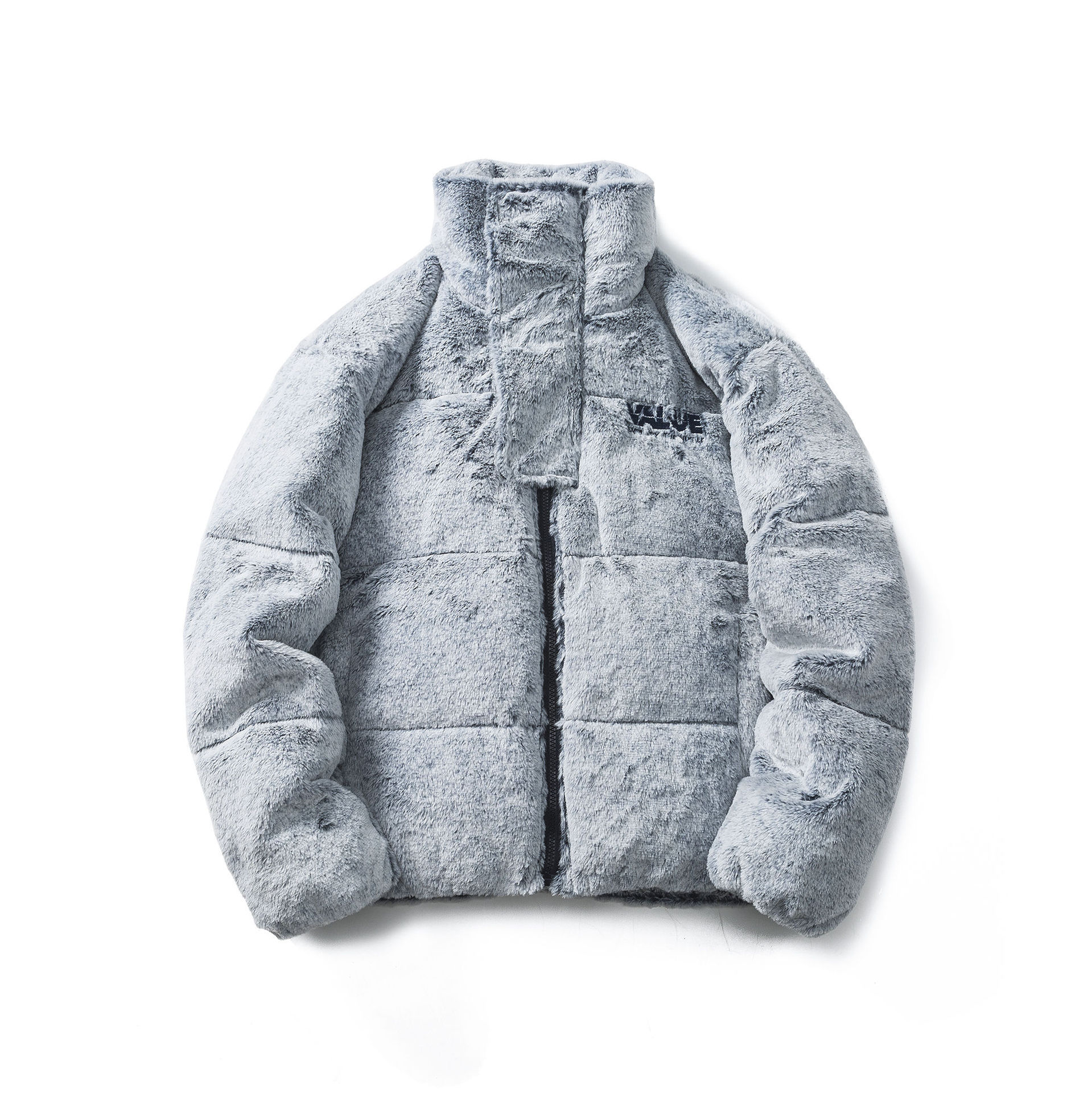 GorgeousBen  Unisex Plush collar down jacket for men and women, loose design, warm, 90 duck down coat.