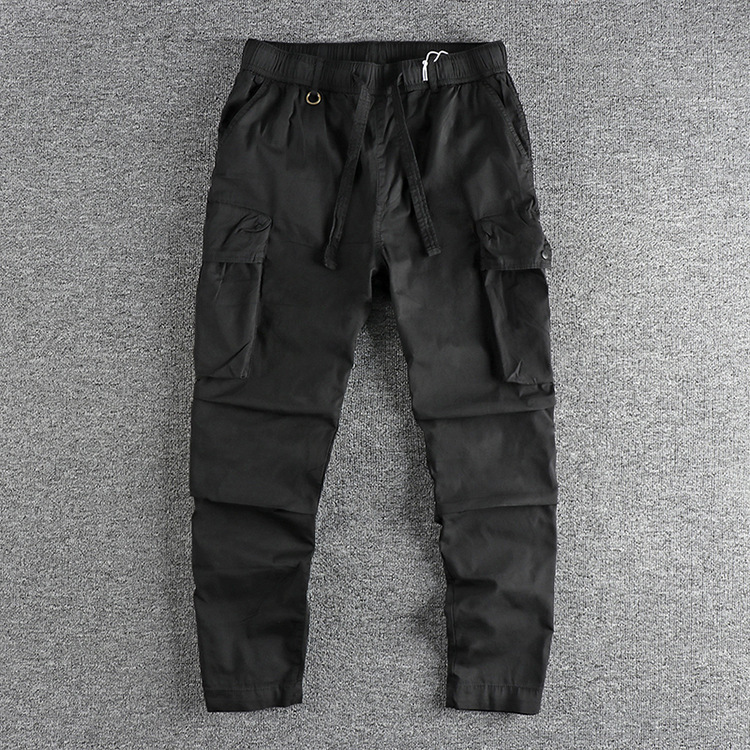 GrogeousBen  Men's American retro three-dimensional large pocket workwear casual pants for men, with slight stretch, loose and comfortable, versatile for outdoor activities.